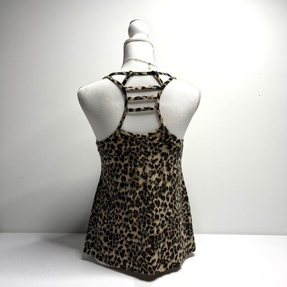 Aqua Green Vintage Size Small flattering leopard print tank - Picture 2 of 4